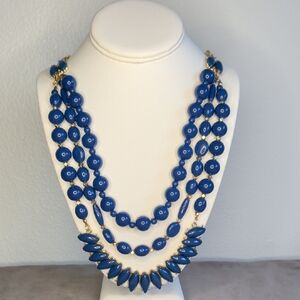 Navy Blue Statement Necklace - Premier Designs